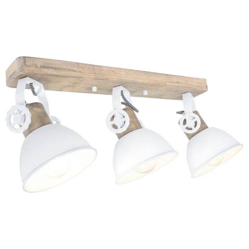 Steinhauer 3-fach Deckenspot Mexlite Gearwood weiß Holz von Steinhauer Lighting