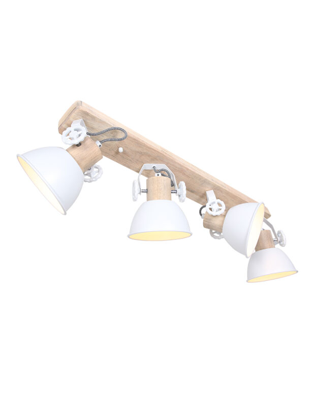 Steinhauer 4-fach Deckenspot Mexlite Gearwood weiß Holz von Steinhauer Lighting