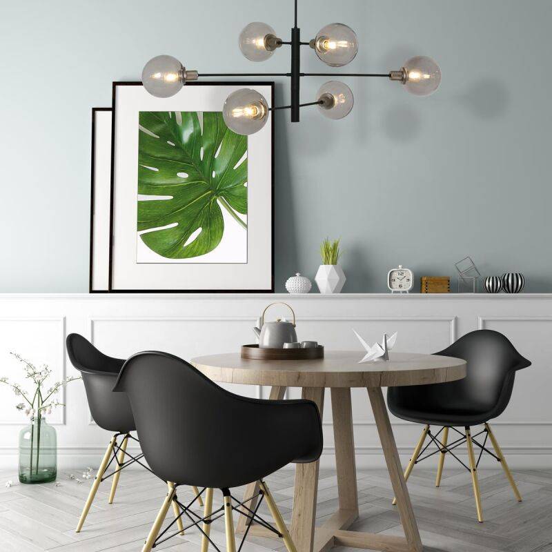 Steinhauer 6flg. höhenverstellbare Pendelleuchte Constellation schwarz von Steinhauer Lighting