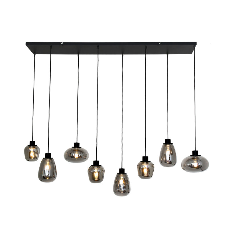 Steinhauer 8 flg. Rauchglaspendelleuchte Reflexion schwarz von Steinhauer Lighting