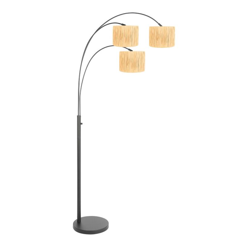 Steinhauer Bogenleuchte Sparkled Light 3-flammig schwarz verschiedene Variationen natur (Seegras) von Steinhauer Lighting