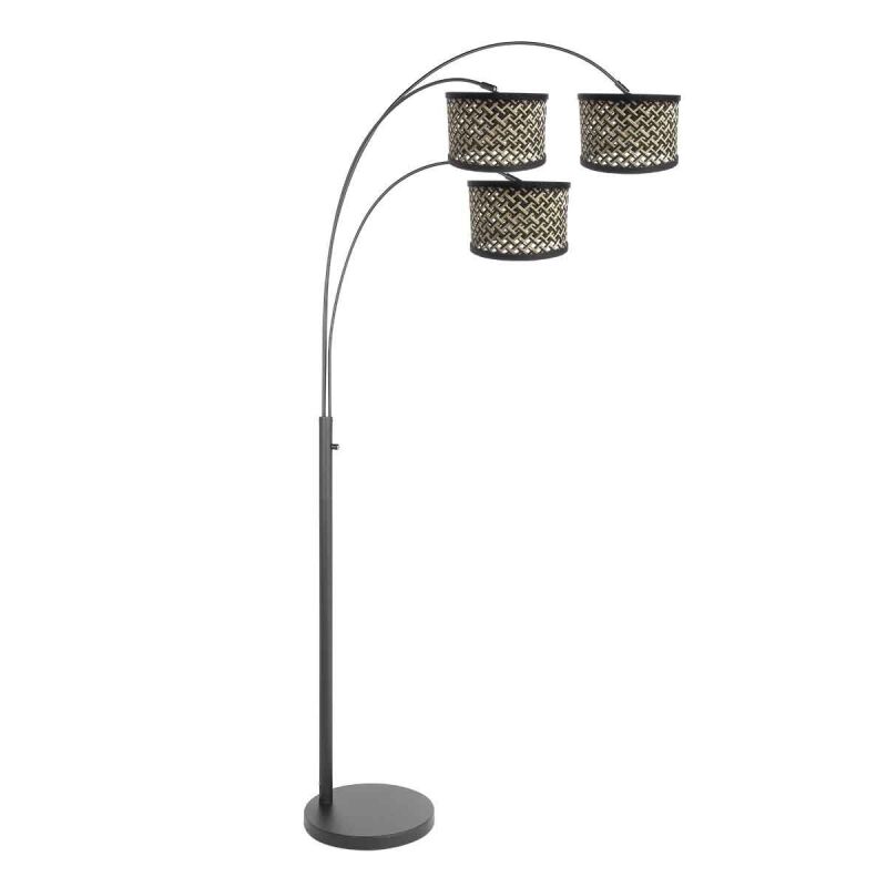 Steinhauer Bogenleuchte Sparkled Light 3-flammig schwarz verschiedene Variationen natur-schwarz (Bambus) von Steinhauer Lighting