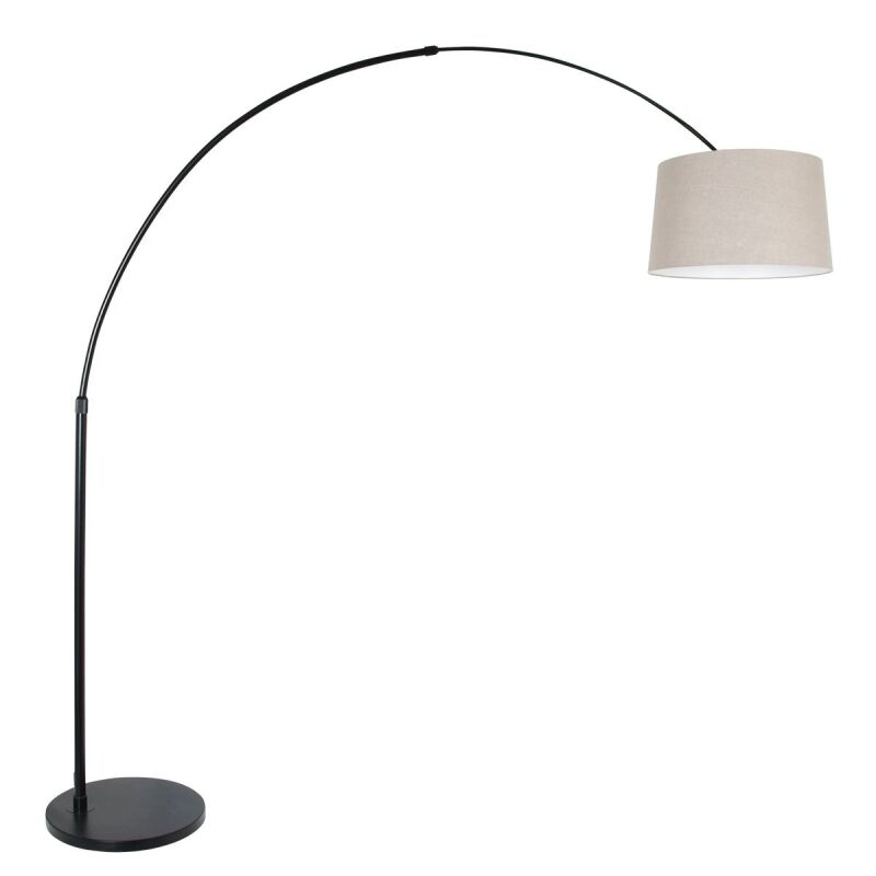 Steinhauer Bogenleuchte Sparkled Light schwarz verschiedene Variationen grau konisch (Leinen) von Steinhauer Lighting