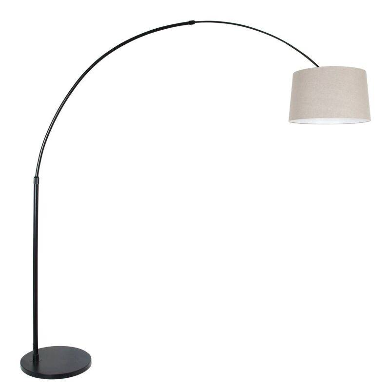 Steinhauer Bogenleuchte Sparkled Light schwarz verschiedene Variationen grau konisch (Leinen) von Steinhauer Lighting