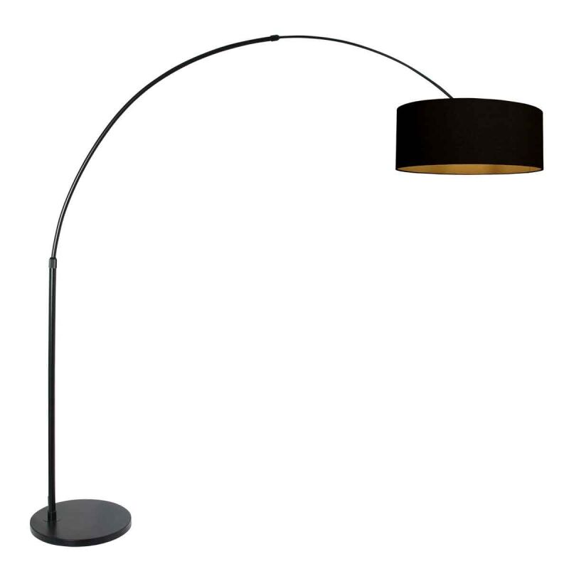 Steinhauer Bogenleuchte Sparkled Light schwarz verschiedene Variationen schwarz-gold (Leinen) von Steinhauer Lighting