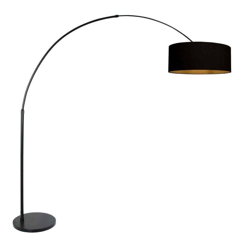 Steinhauer Bogenleuchte Sparkled Light schwarz verschiedene Variationen schwarz-gold (Leinen) von Steinhauer Lighting
