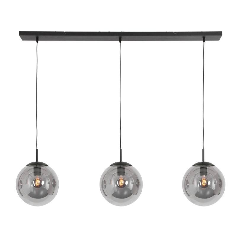 Steinhauer Bollique Pendelleuchte Rauchglas schwarz 3 flammig von Steinhauer Lighting