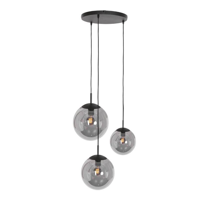 Steinhauer Bollique Pendelleuchte Rauchglas schwarz 3 flammig von Steinhauer Lighting