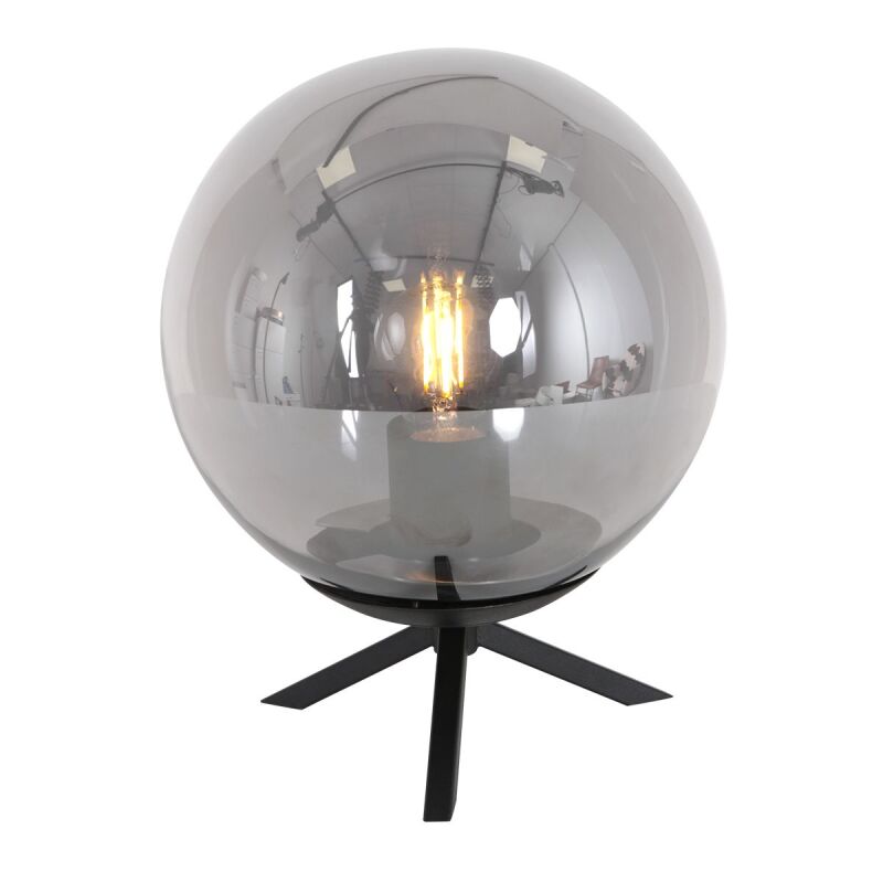 Steinhauer Bollique Tischleuchte Rauchglas schwarz von Steinhauer Lighting