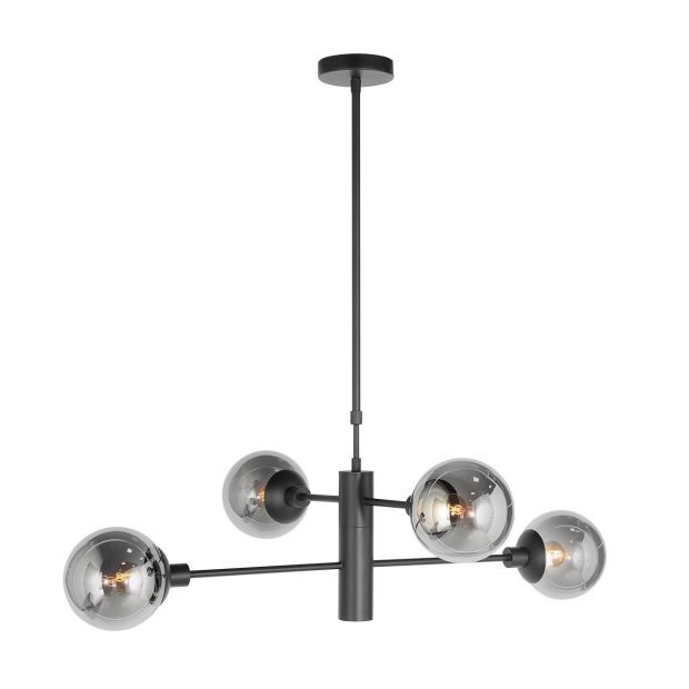 Steinhauer Constellation Pendelleuchte Rauchglas schwarz 5 flammig von Steinhauer Lighting