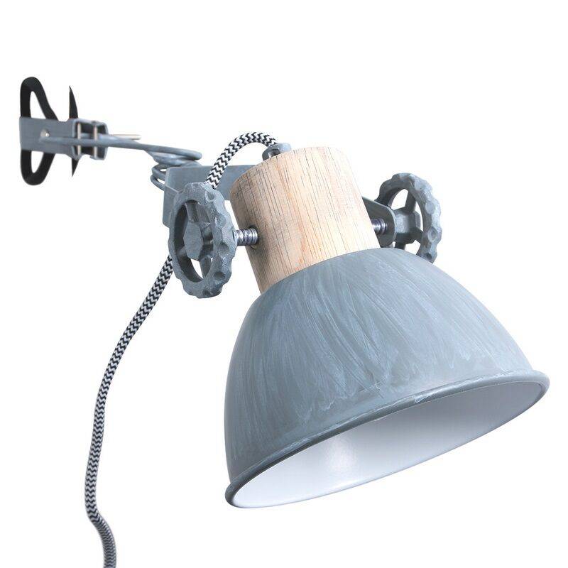 Steinhauer Klemmspot Mexlite Gearwood grau Holz von Steinhauer Lighting