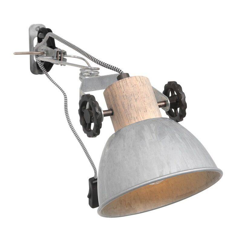Steinhauer Klemmspot Mexlite Gearwood nickel Holz von Steinhauer Lighting