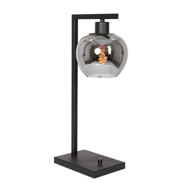 Steinhauer Lotus Tischleuchte Rauchglas schwarz 1 flammig von Steinhauer Lighting