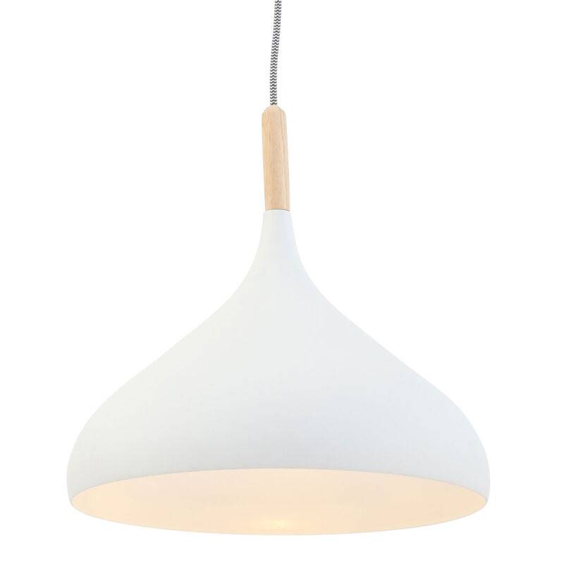 Steinhauer Pendelleuchte Mexlite Bjorr 30cm weiß Holz von Steinhauer Lighting