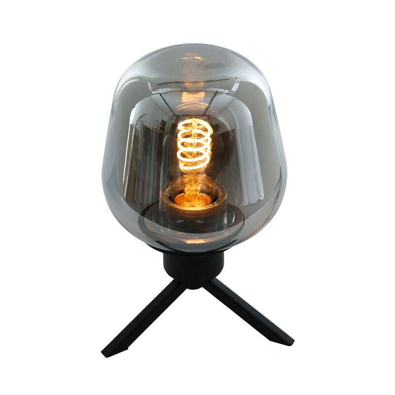 Steinhauer Rauchglas Tischleuchte Reflexion schwarz von Steinhauer Lighting
