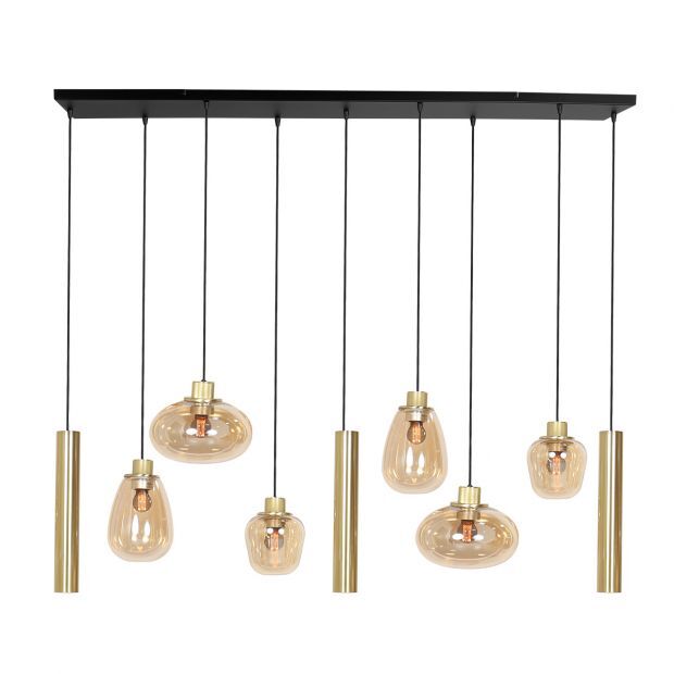 Steinhauer Reflexion Pendelleuchte Amberglas messing 9 flammig von Steinhauer Lighting