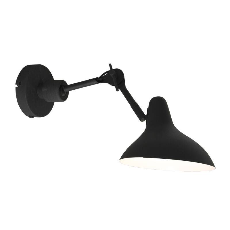 Steinhauer Retro Wandleuchte Kasket schwarz von Steinhauer Lighting