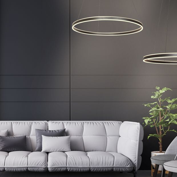 Steinhauer Ringlux Pendelleuchte LED schwarz 100cm von Steinhauer Lighting