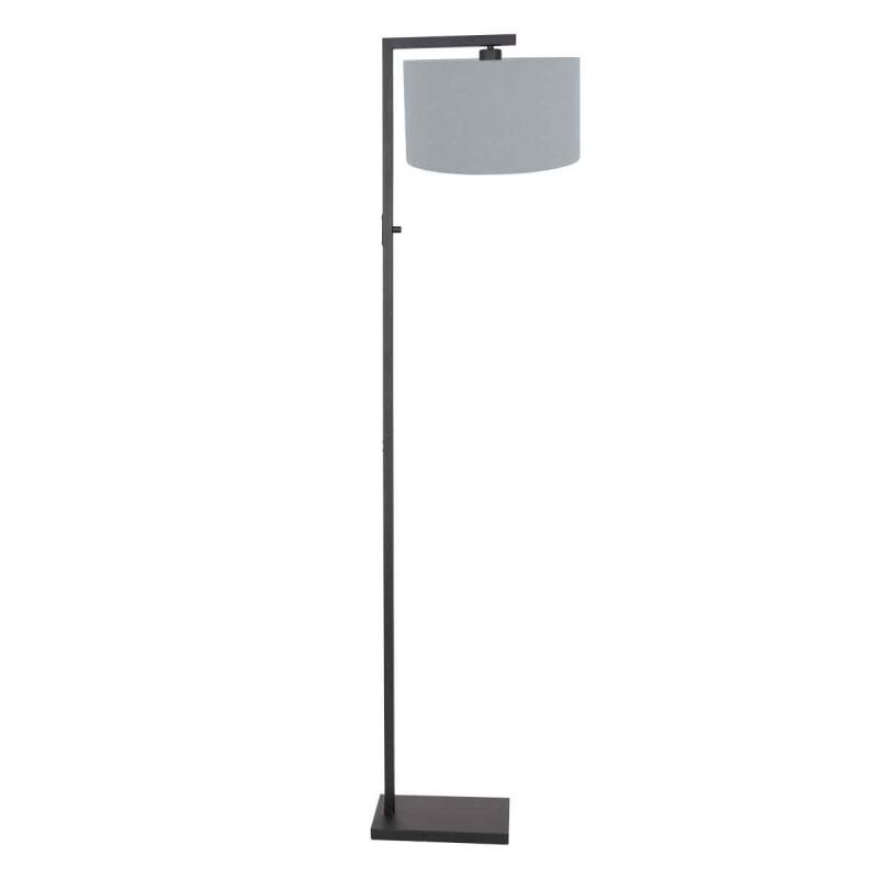 Steinhauer Stang Stehleuchte schwarz Schirm Leinen blau von Steinhauer Lighting