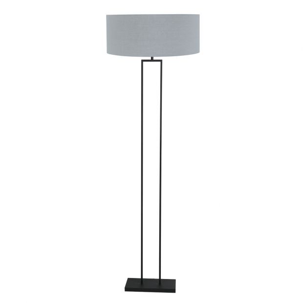 Steinhauer Stehleuchte Stang schwarz Leinenschirm blau-grau Steinhauer Stehleuchte Stang schwarz Leinenschirm blau-grau von Steinhauer Lighting