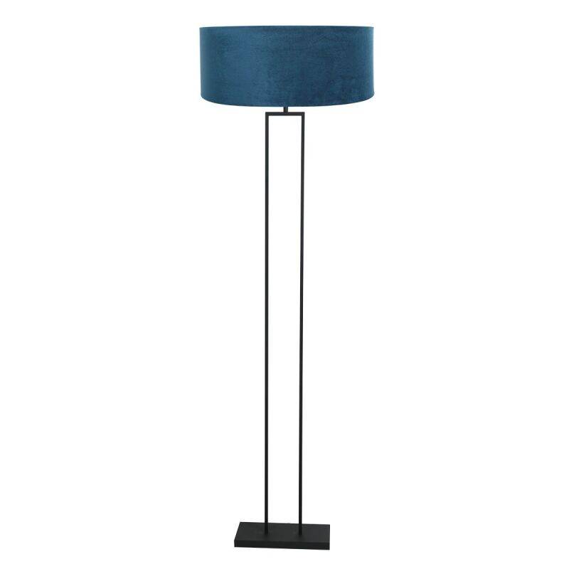 Steinhauer Stehleuchte Stang schwarz Veloursschirm blau von Steinhauer Lighting