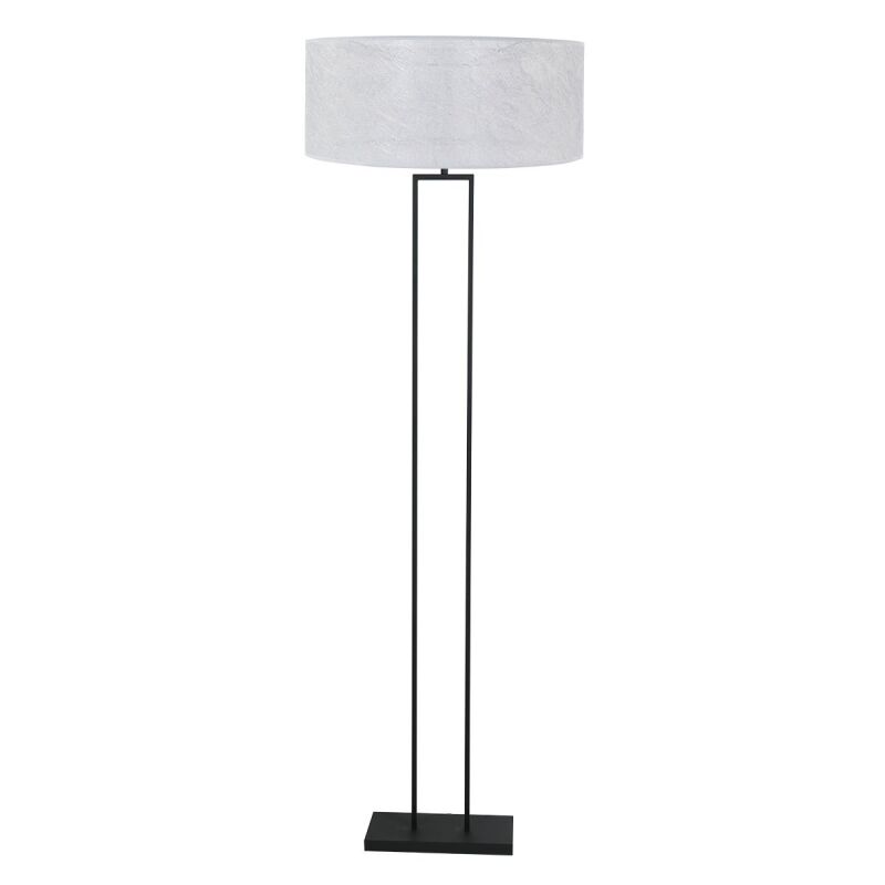 Steinhauer Stehleuchte Stang schwarz Vliesschirm weiß von Steinhauer Lighting