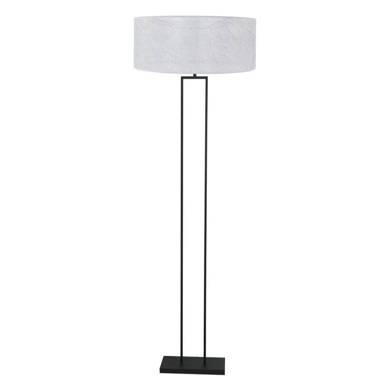 Steinhauer Stehleuchte Stang schwarz Vliesschirm weiß von Steinhauer Lighting