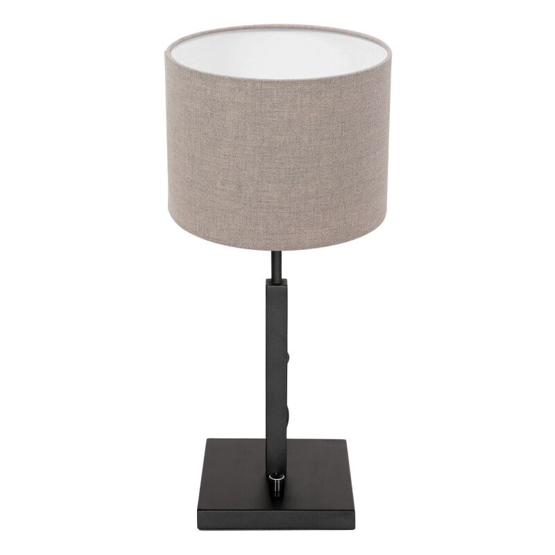 Steinhauer Tischleuchte Stang klein schwarz Schirm Leinen grau Steinhauer Tischleuchte Stang klein schwarz Schirm Leinen grau von Steinhauer Lighting