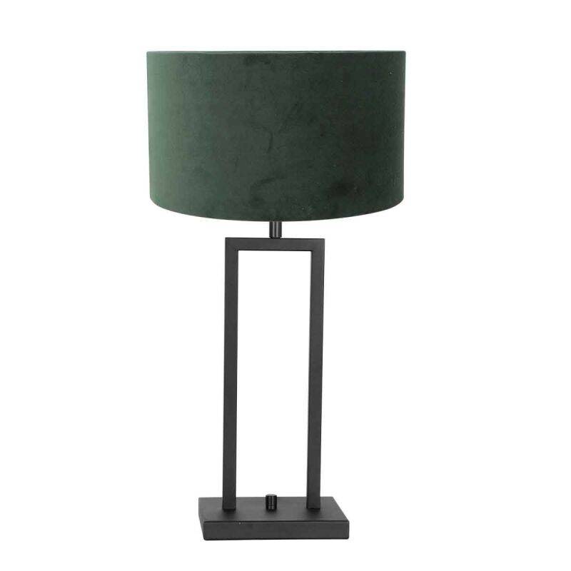 Steinhauer Tischleuchte Stang schwarz Schirm Velours grün von Steinhauer Lighting
