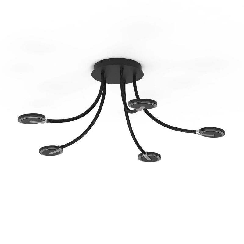 Steinhauer Turound Deckenleuchte Rauchglas schwarz LED von Steinhauer Lighting
