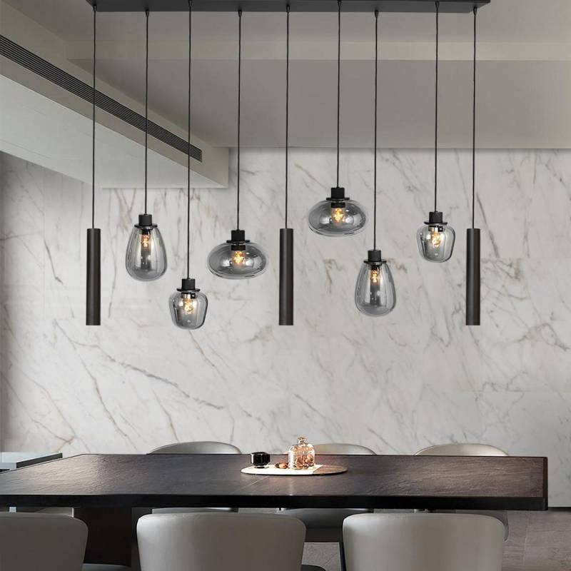 B-Ware Hängeleuchte Reflexion Deckenlampe Leuchte Metall Glas Schwarz Siehe Text/Foto von Steinhauer