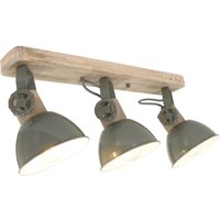 Deckenspot Holz Metall Grün 59 cm E27 3-flmg flexibel von Steinhauer