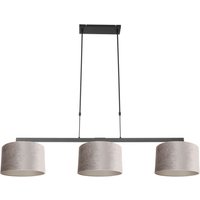 Hängelampe Metall Stoff in Schwarz Silber 140 cm lang von Steinhauer