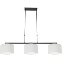 Hängelampe Schwarz Weiß Metall Stoff 140 cm 3-flammig von Steinhauer