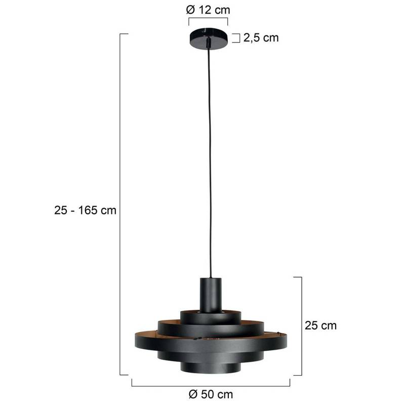 Hängeleuchte Halo Cirque, schwarz, Metall, Ø 50 cm, E27 von Steinhauer