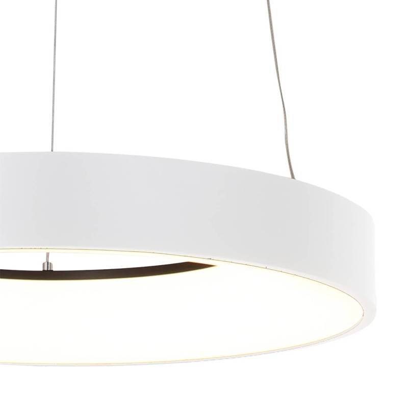home24 LED-Pendelleuchte Ringlede Ø 48cm Weiß/Weiß Material: Metall Metallart: Aluminium Oberfläche Metall: Lackiert LED LED-Platine von home24