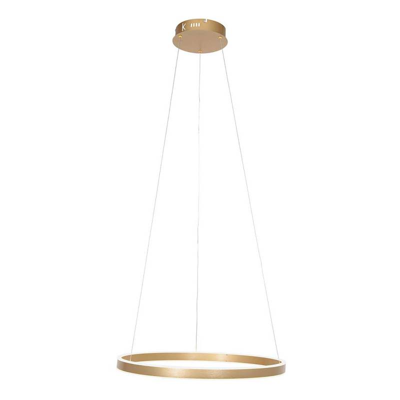 home24 Pendelleuchte Ringlux Ø 30cm Gold/Gold Aluminium, eloxiert LED LED-Platine von home24