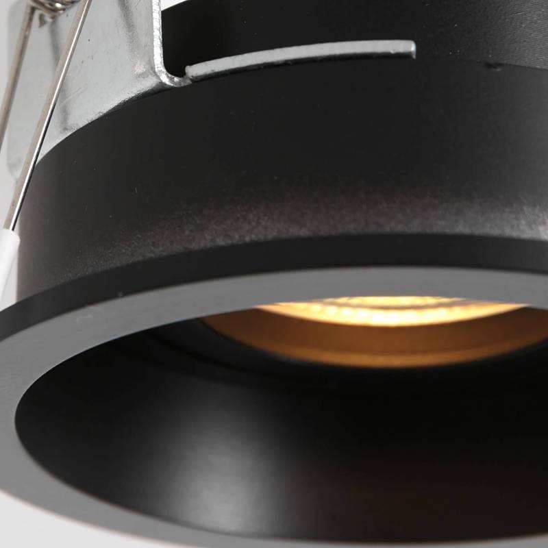 home24 LED-Spot Pélite Spot Ø 10cm Schwarz/Schwarz Eisen, pulverbeschichtet LED GU10 von home24