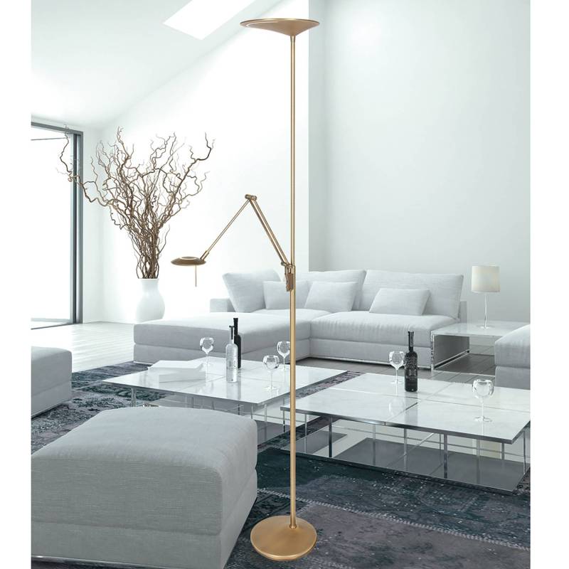 home24 LED-Stehleuchte Zodiac Led 25 x 185 x 65cm Messing Material: Metall Metallart: Stahl Oberfläche Metall: Lackiert LED von home24