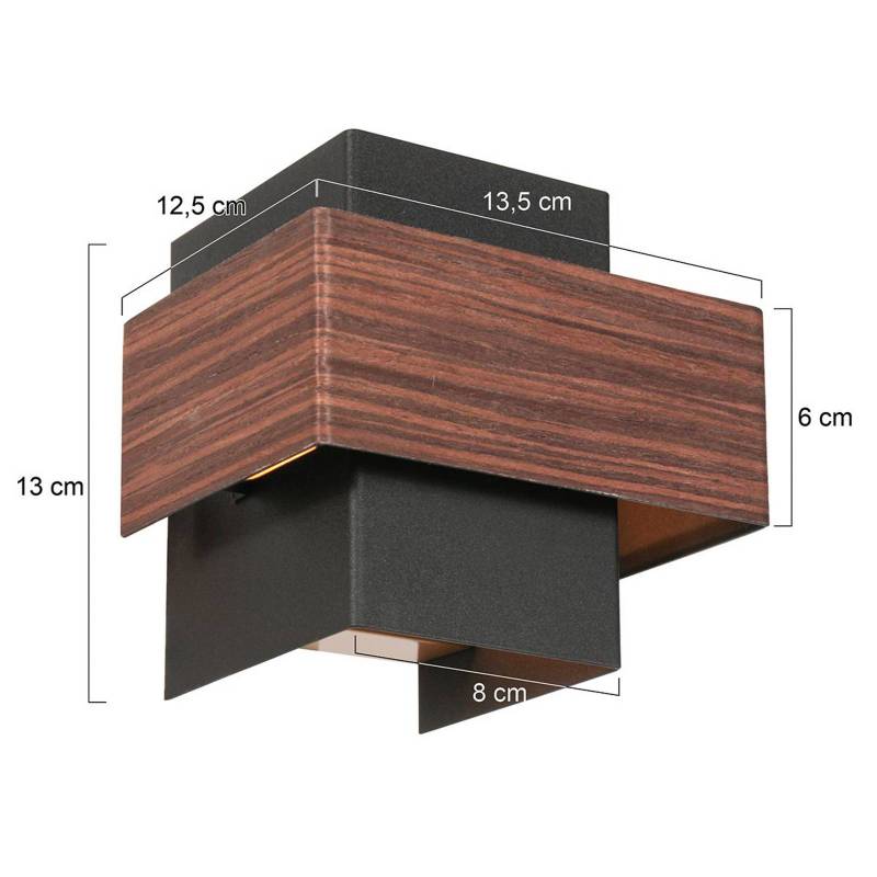 Wandleuchte Muro 3367, Holzoptik, up/down, G9, 2.700 K von Steinhauer