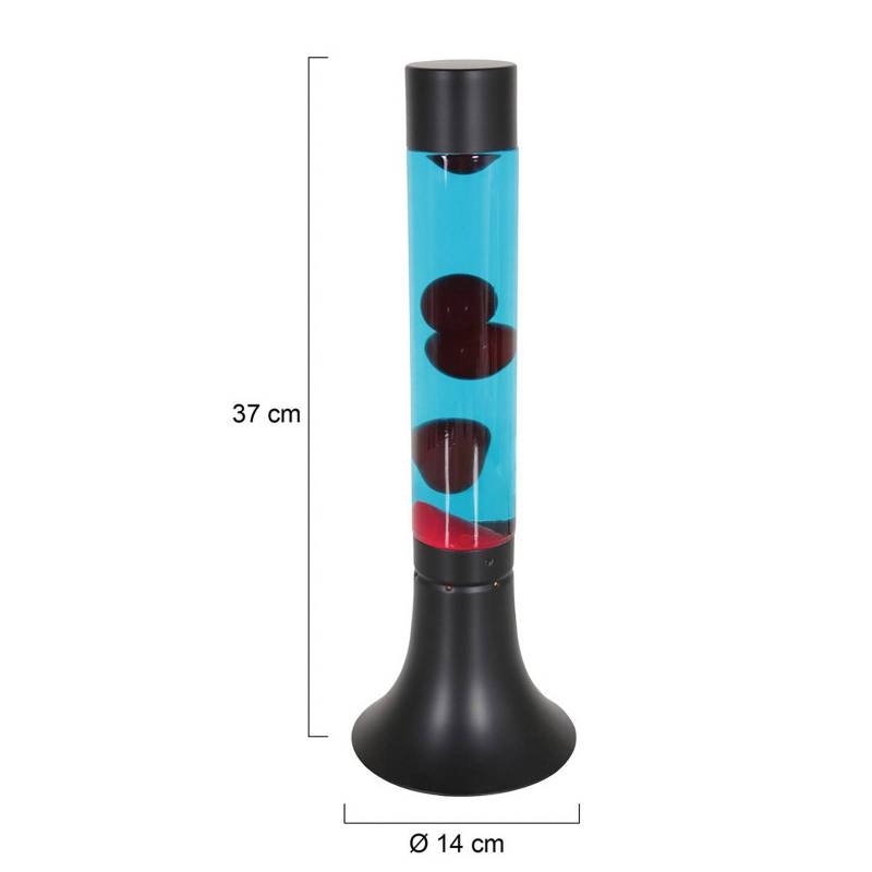 Lavalampe Volcan 3117, schwarz, Flüssigkeit klar/rot, E14 von Steinhauer