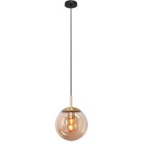 Moderne Pendelleuchte Glas in Bernstein E27 Ø20 cm rund von Steinhauer