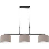 Pendelleuchte Schwarz Grau Metall Stoff 140 cm wohnlich von Steinhauer