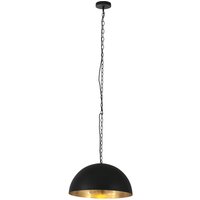 Runde Hängelampe Metall in Schwarz Gold 50 cm Modern von Steinhauer