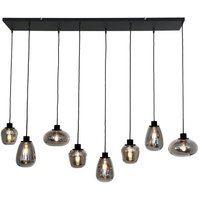 Runde Hängelampe Schwarz Rauchgrau Glas Metall 145 cm von Steinhauer