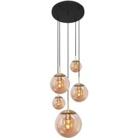 Runde Pendelleuchte Glas in Bernstein Ø60 cm E27 Modern von Steinhauer