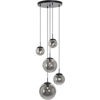 Runde Pendelleuchte Glas in Rauchgrau Ø60 cm E27 Modern von Steinhauer