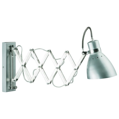 Spring gebürsteter Stahl dimmbare ausziehbare Wandlampe Steinhauer 6290ST von Steinhauer