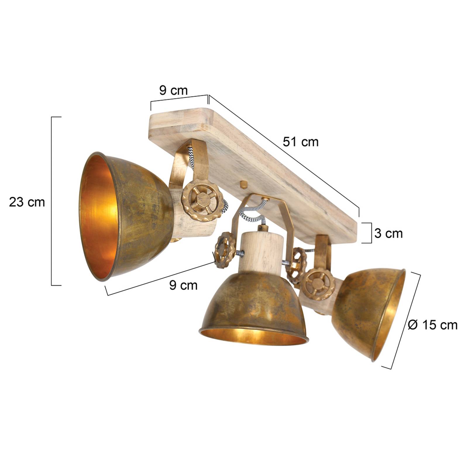 Deckenspot Gearwood, 3-flammig bronze Deckenspot Gearwood, 3-flammig bronze von Steinhauer