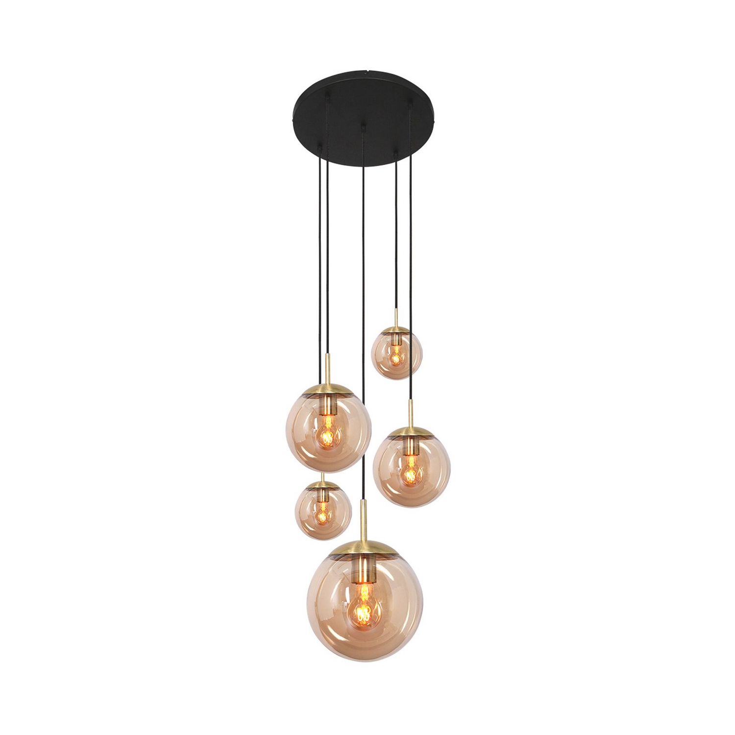 Steinhauer Glas Hängeleuchte Bollique Hängelampe Deckenlampe Lampe Leuchte 5 Fl. B-Ware Steinhauer Glas Hängeleuchte Bollique Hängelampe Deckenlampe Lampe Leuchte 5 Fl. B-Ware von Steinhauer